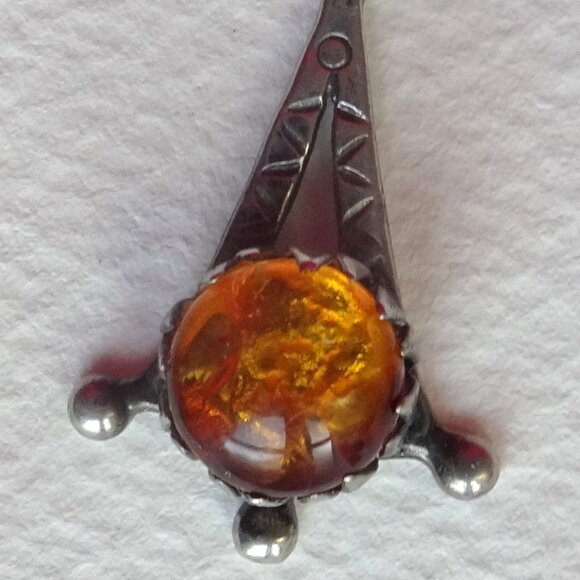 Sterling Silver Pendant with Baltic Amber - Picture 1 of 5